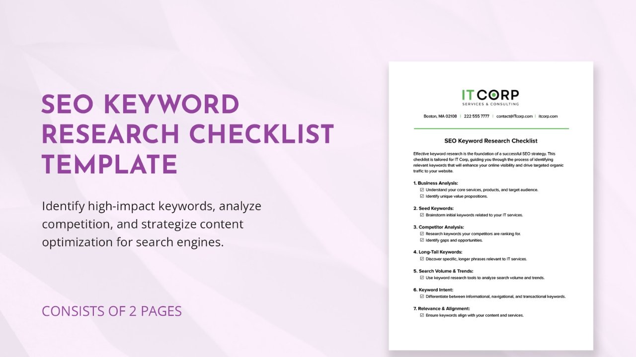 keyword research checklist
